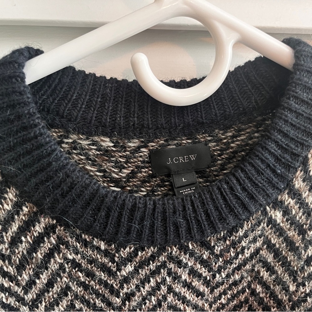 J.Crew Navy and White Sweater